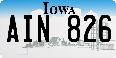 IA license plate AIN826