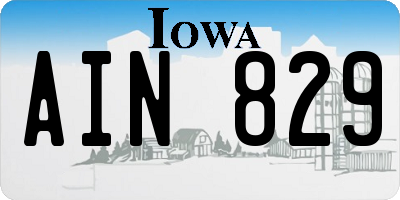 IA license plate AIN829
