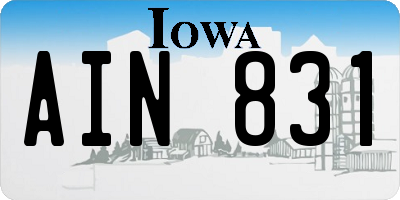 IA license plate AIN831