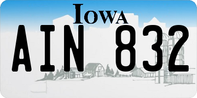 IA license plate AIN832