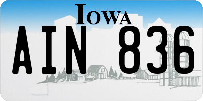 IA license plate AIN836