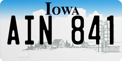 IA license plate AIN841