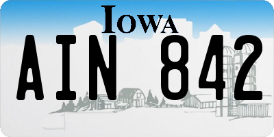 IA license plate AIN842