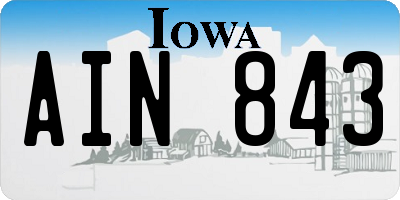 IA license plate AIN843