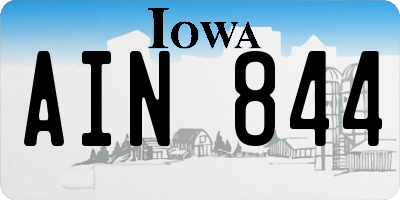 IA license plate AIN844
