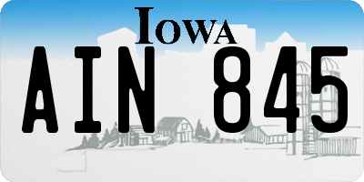 IA license plate AIN845