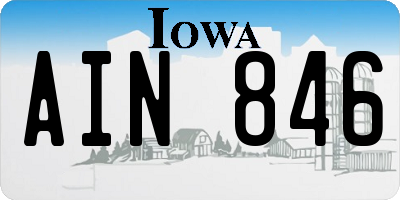 IA license plate AIN846
