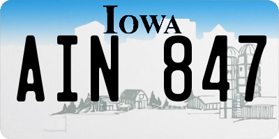 IA license plate AIN847