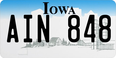 IA license plate AIN848