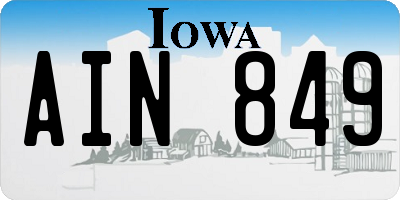 IA license plate AIN849