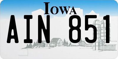 IA license plate AIN851