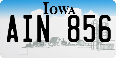 IA license plate AIN856