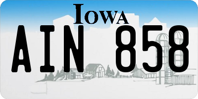 IA license plate AIN858