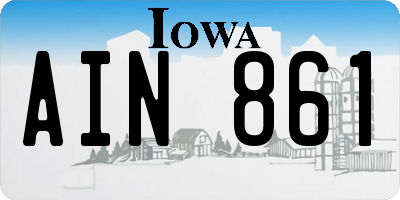 IA license plate AIN861