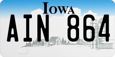 IA license plate AIN864