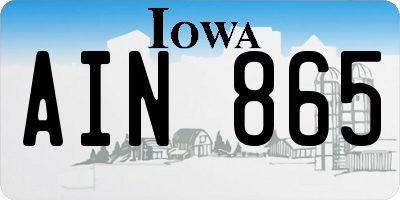 IA license plate AIN865