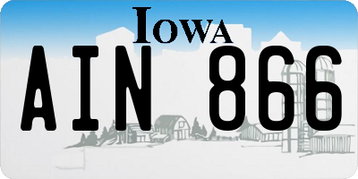 IA license plate AIN866