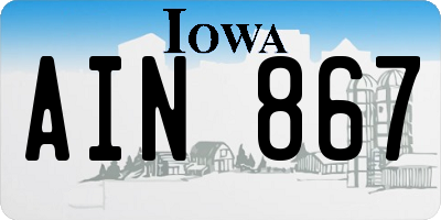 IA license plate AIN867