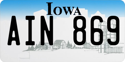 IA license plate AIN869