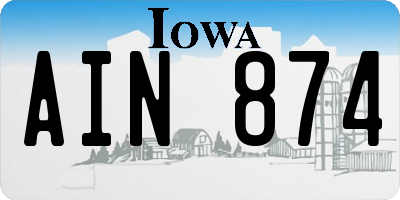 IA license plate AIN874