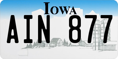 IA license plate AIN877