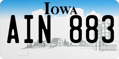 IA license plate AIN883