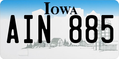 IA license plate AIN885