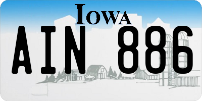 IA license plate AIN886