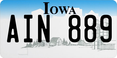 IA license plate AIN889