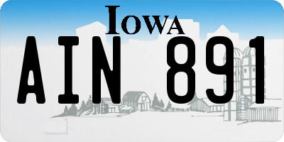 IA license plate AIN891