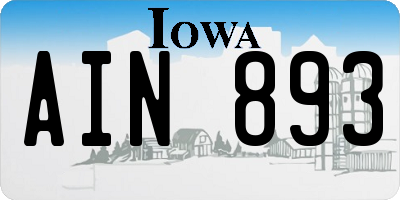 IA license plate AIN893