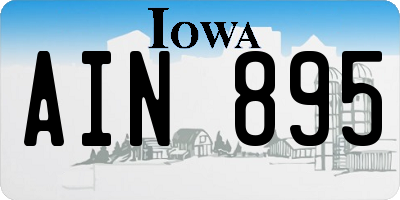 IA license plate AIN895