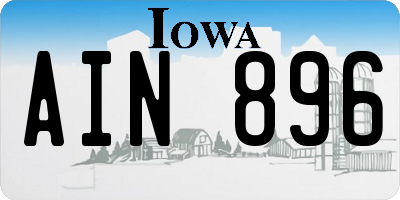 IA license plate AIN896