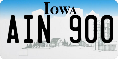 IA license plate AIN900