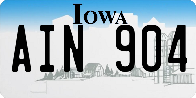 IA license plate AIN904