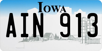 IA license plate AIN913
