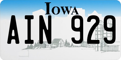 IA license plate AIN929