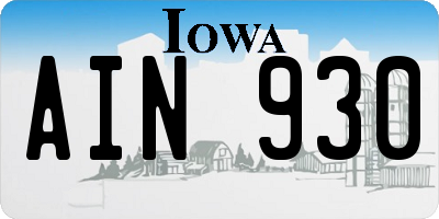 IA license plate AIN930