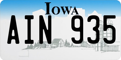 IA license plate AIN935