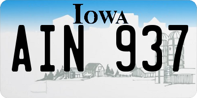 IA license plate AIN937
