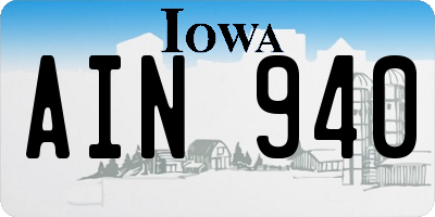 IA license plate AIN940