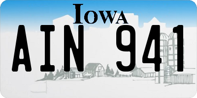 IA license plate AIN941