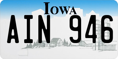 IA license plate AIN946