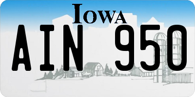IA license plate AIN950