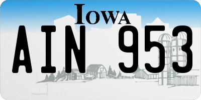 IA license plate AIN953