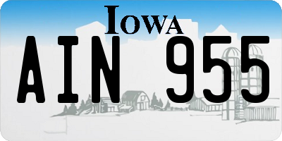 IA license plate AIN955