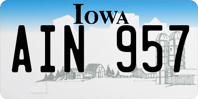IA license plate AIN957