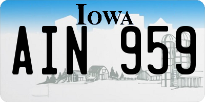 IA license plate AIN959
