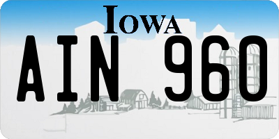 IA license plate AIN960
