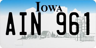 IA license plate AIN961